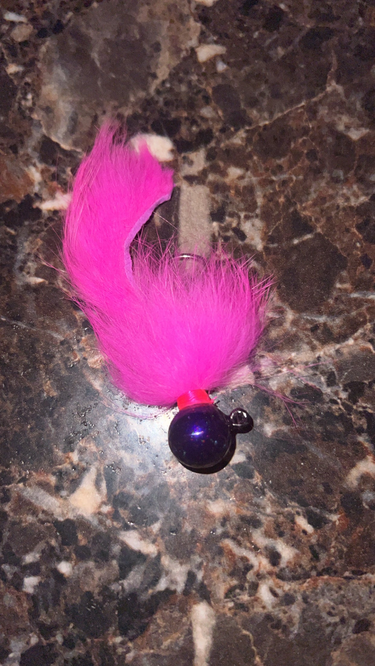 1/2 oz jig matalic purple pink flake with pink body