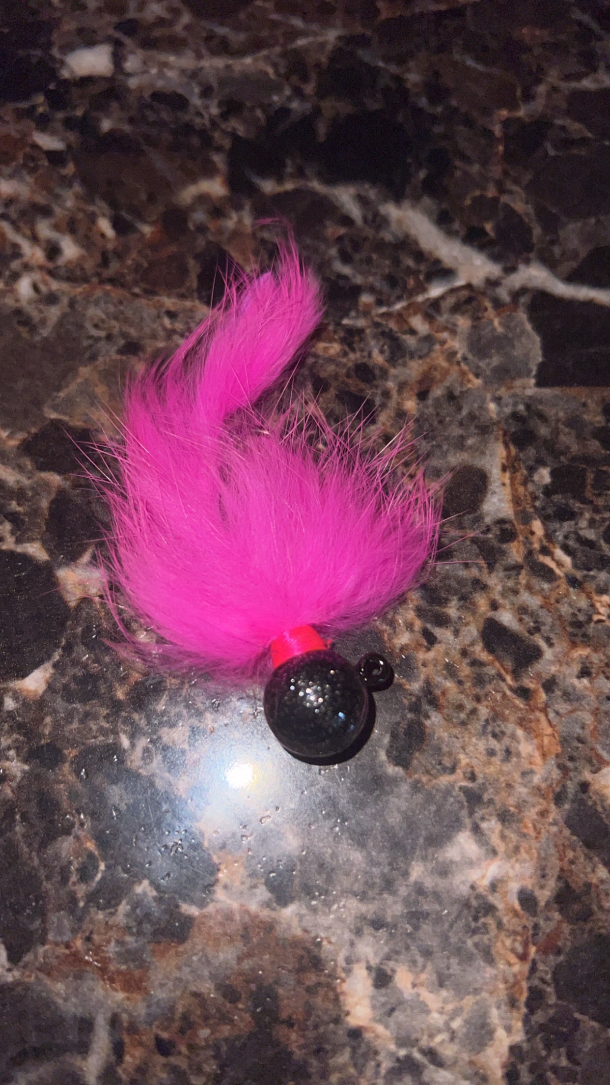 1/2 oz jig silver black head pink body