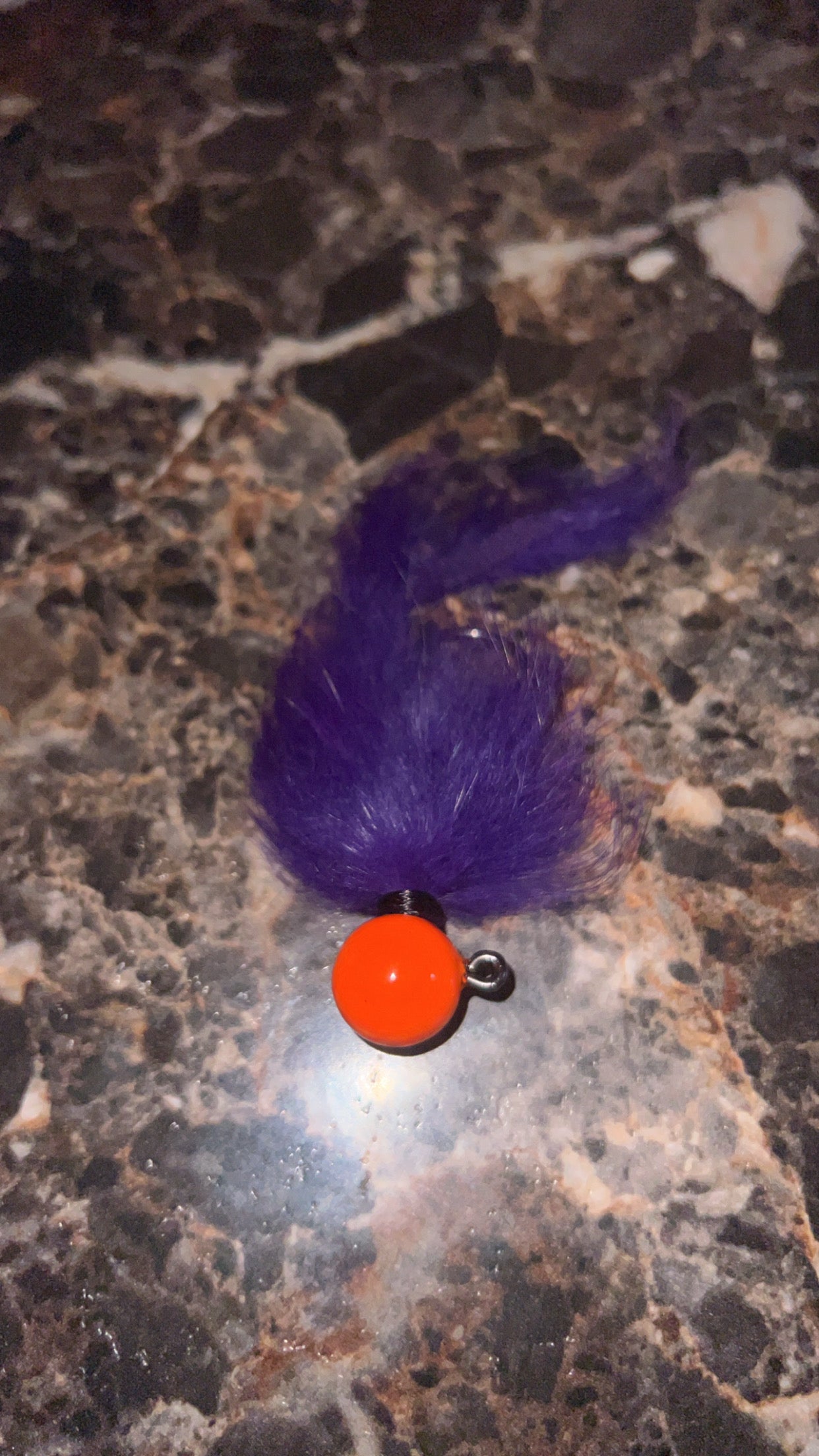 1/2 oz jig orange head purple body