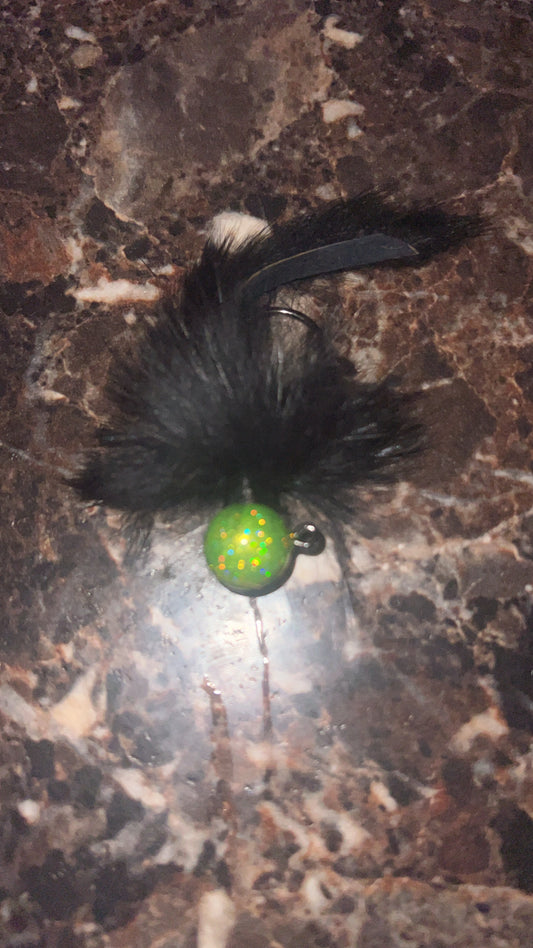 1/2 oz jig disco green head black body