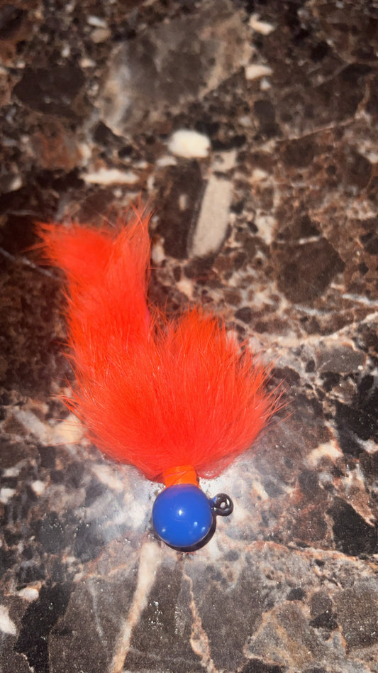 1/2oz jig blue head orange body