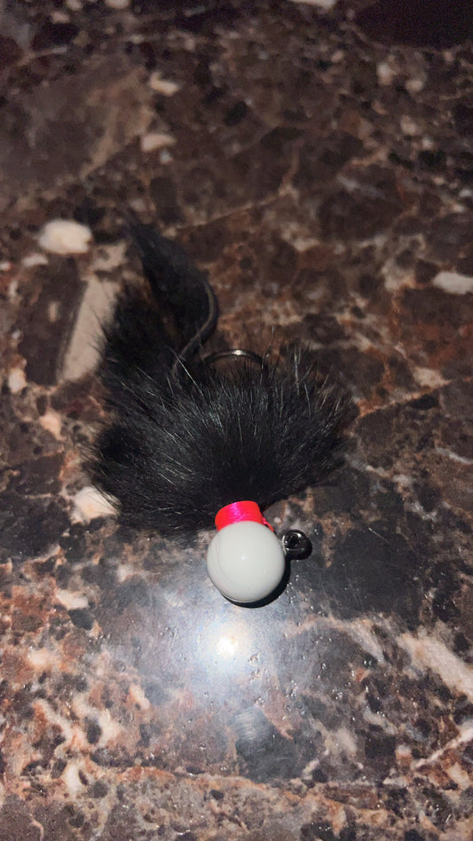 1/2 oz jig white head black body