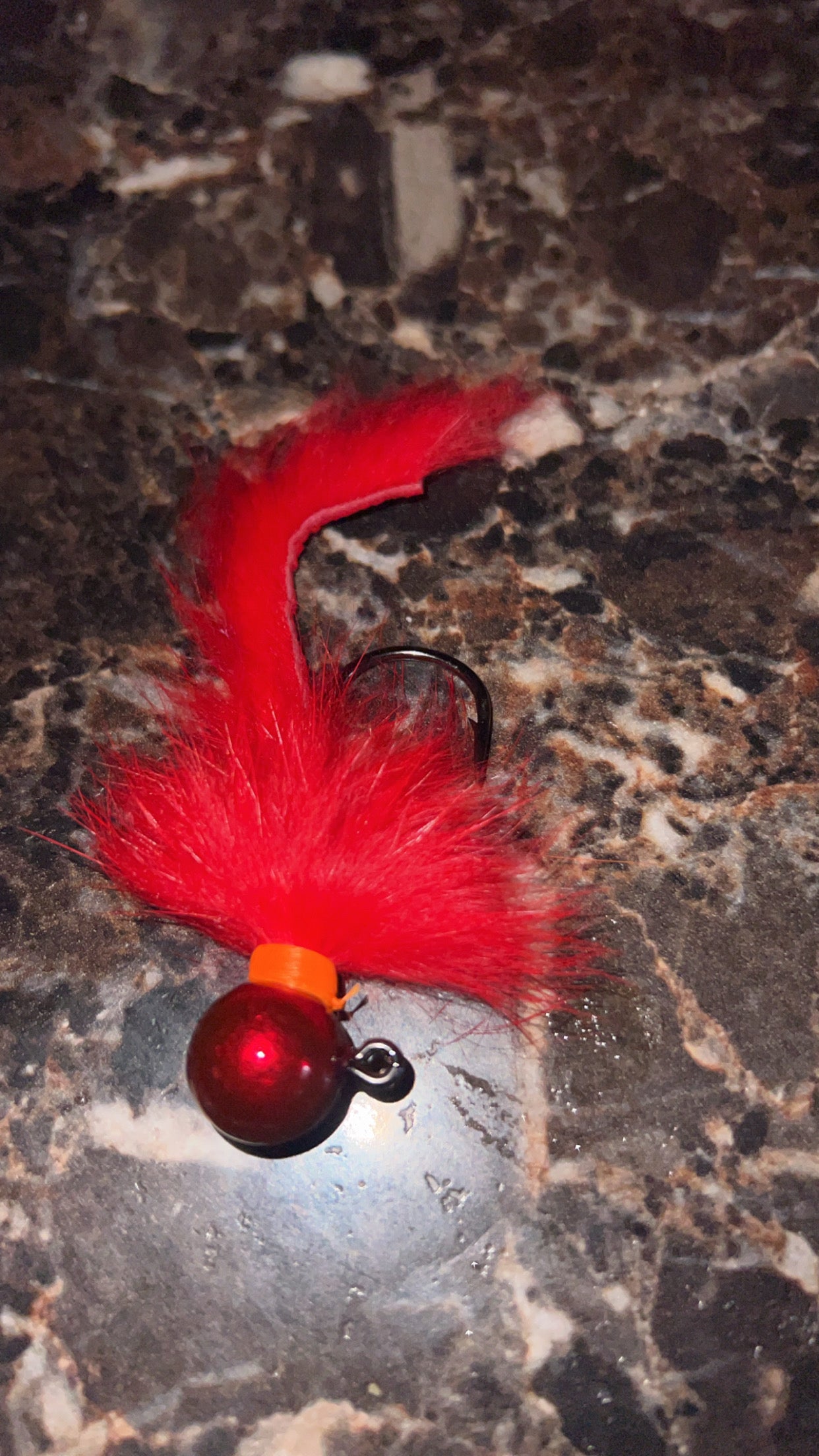 1/2 oz jig matalic red head red body