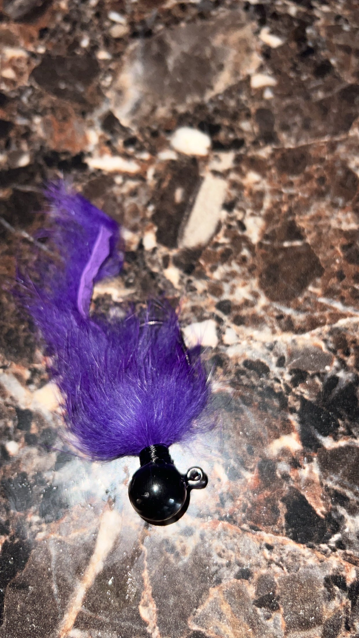 1/2 oz jig black head purple body