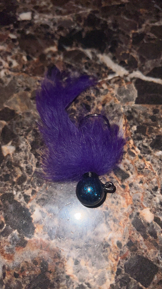 1/2 oz jig matalic blue flake head purple body